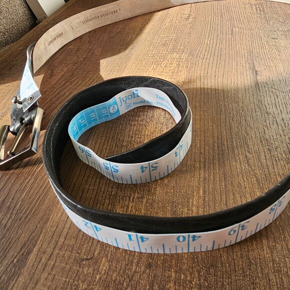 Brunello Cucinelli Gunmetal Buckle Crackled Leather Long Loop Pull Through Belt main image 9